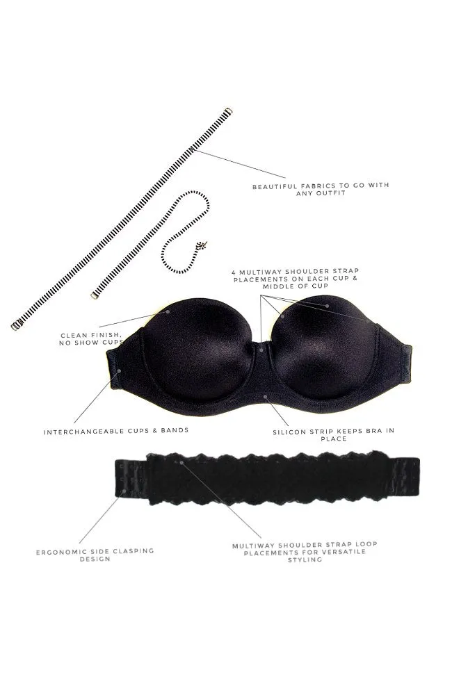 Angelina Strapless Convertible Underwire Bra Cup