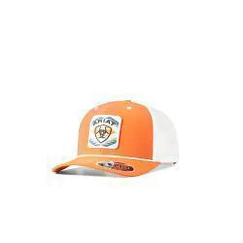 Ariat FlexFit 110 Orange Ballcap with Multi Colored Southwest Patch