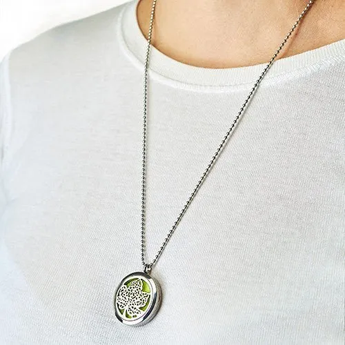Aromatherapy Necklace - Tree of Life- Oil Diffuser 30mm