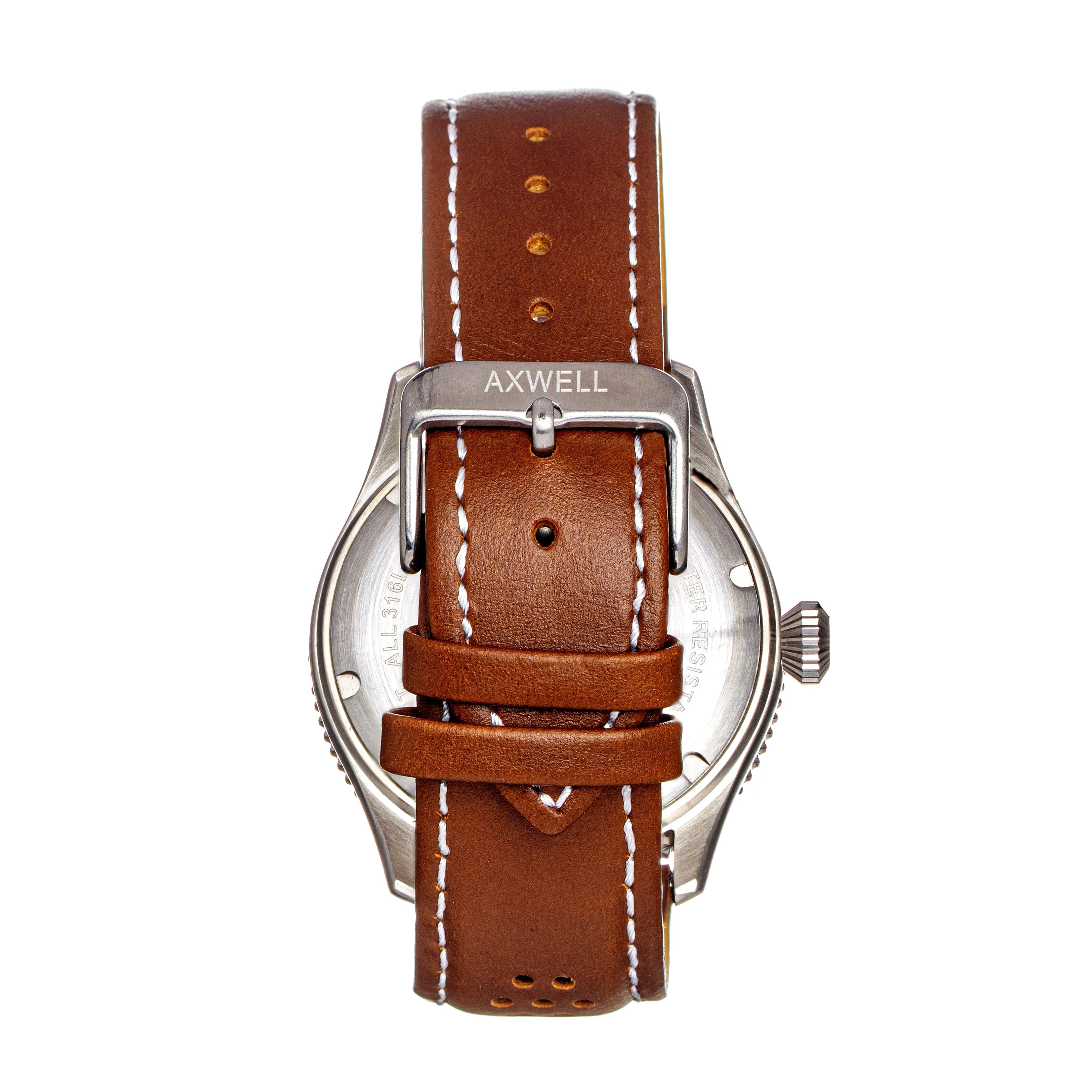 Axwell Arrow Leather-Band Watch w/Date