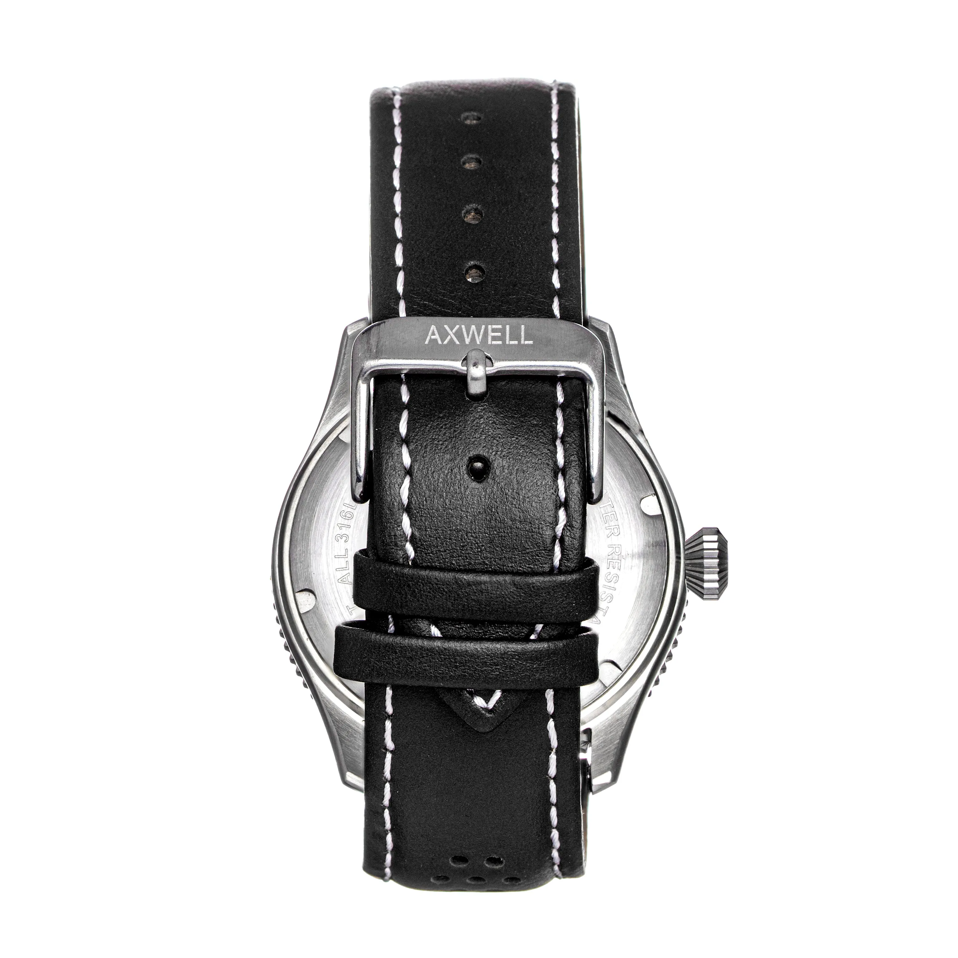 Axwell Arrow Leather-Band Watch w/Date
