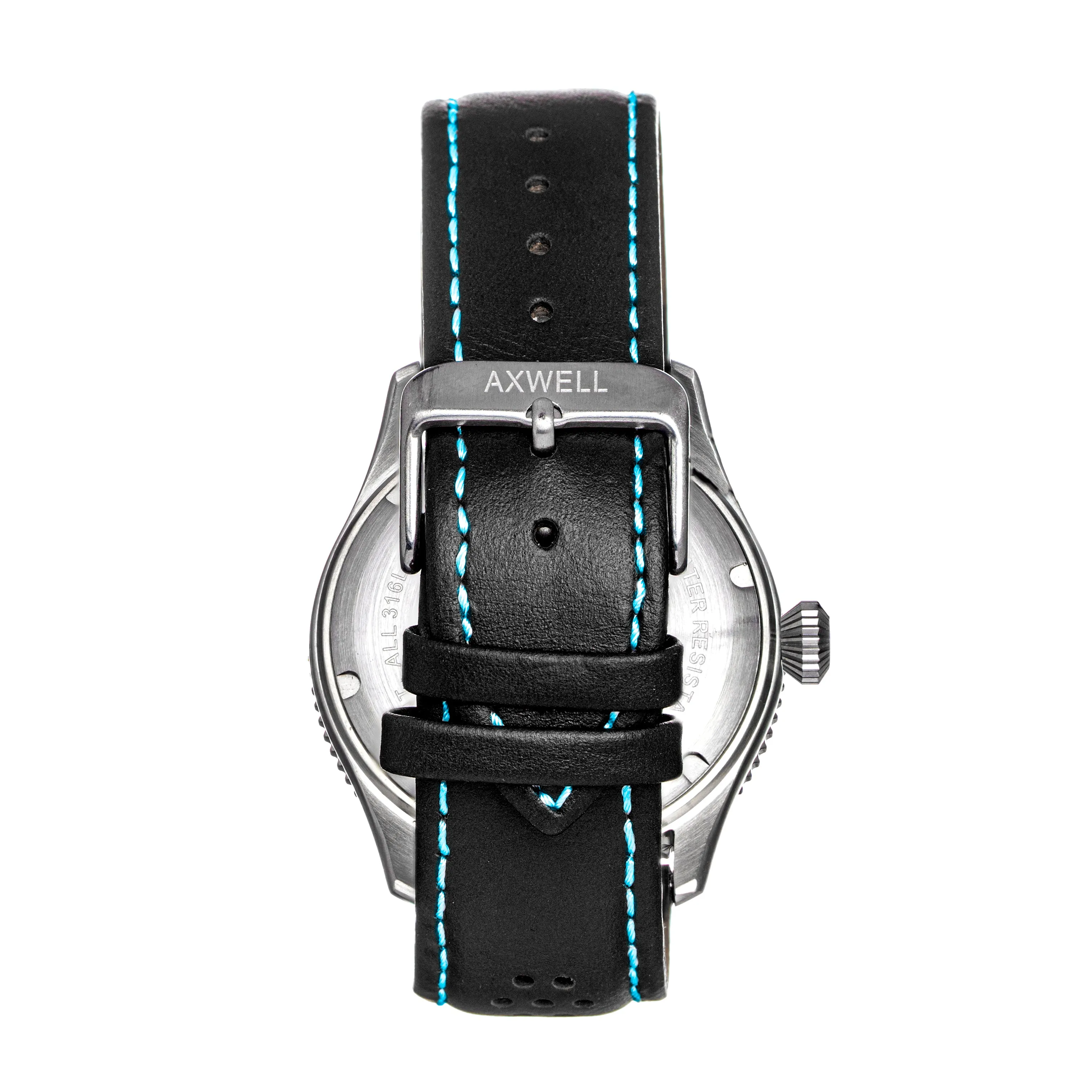 Axwell Arrow Leather-Band Watch w/Date