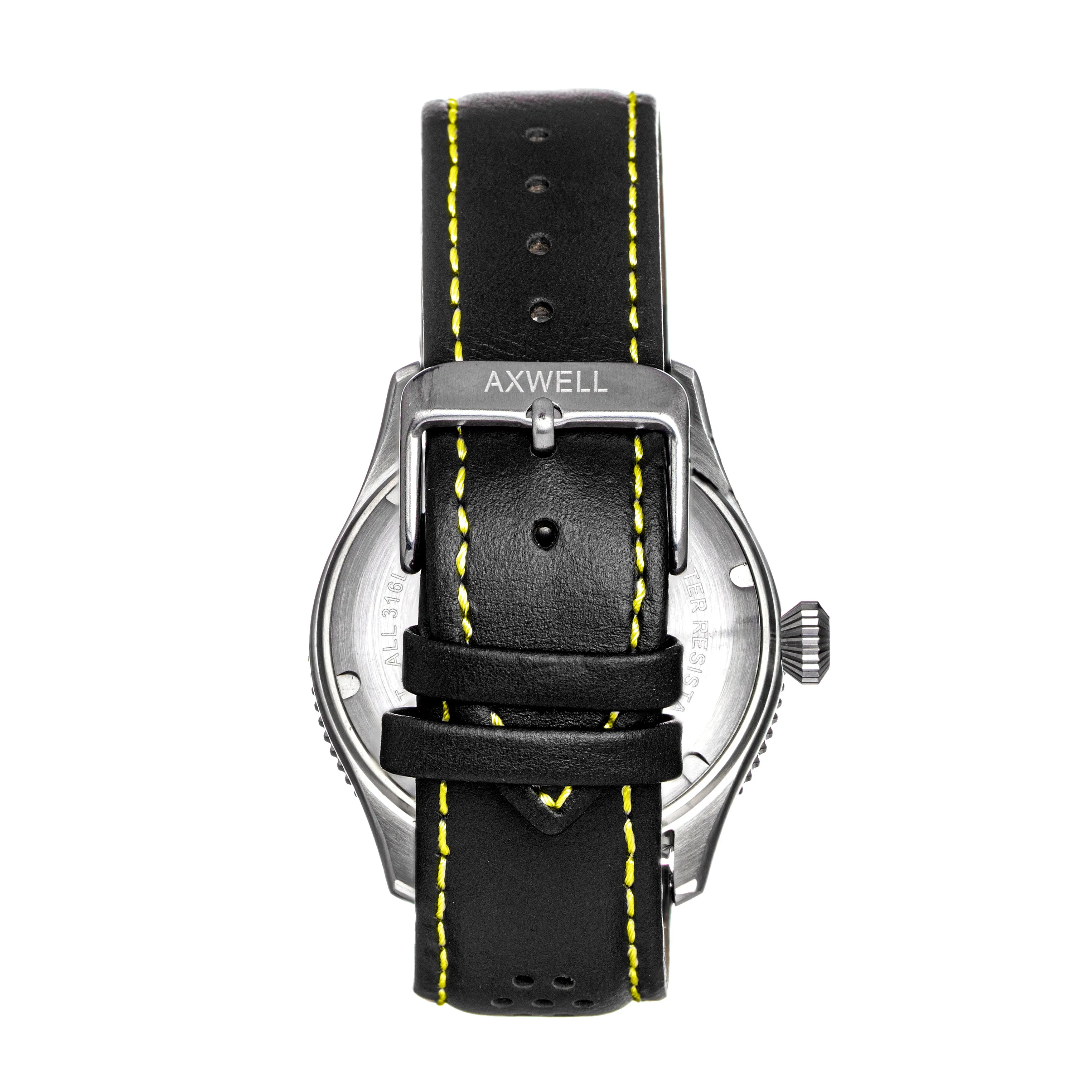 Axwell Arrow Leather-Band Watch w/Date