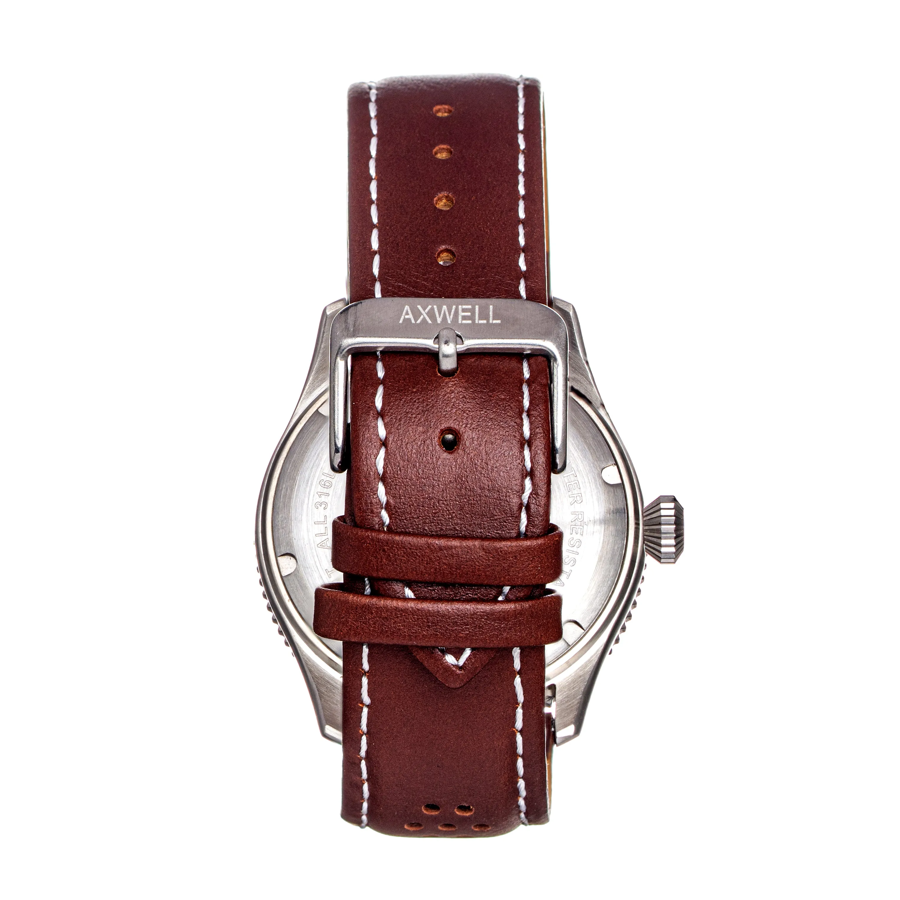 Axwell Arrow Leather-Band Watch w/Date