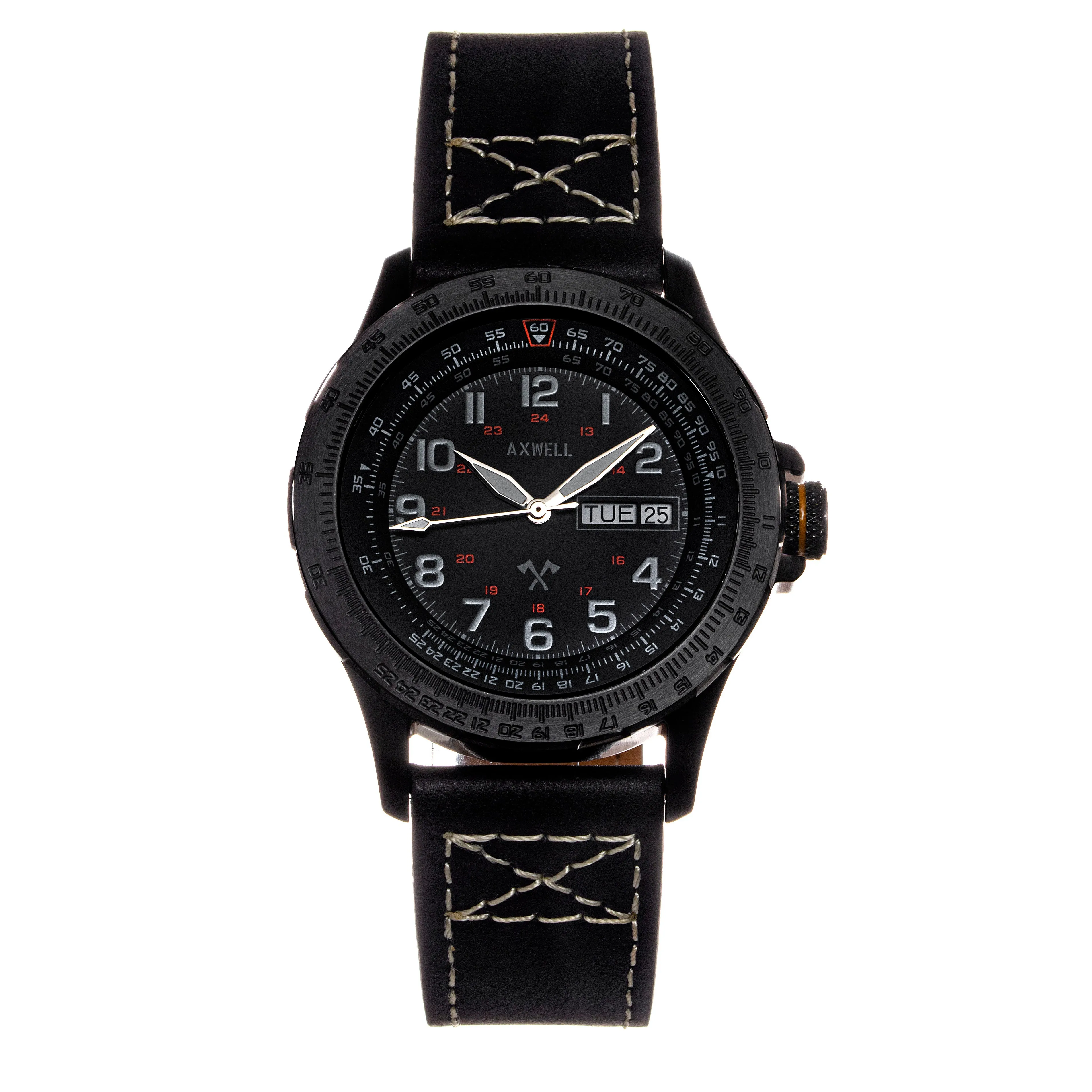 Axwell Blazer Leather Strap Watch
