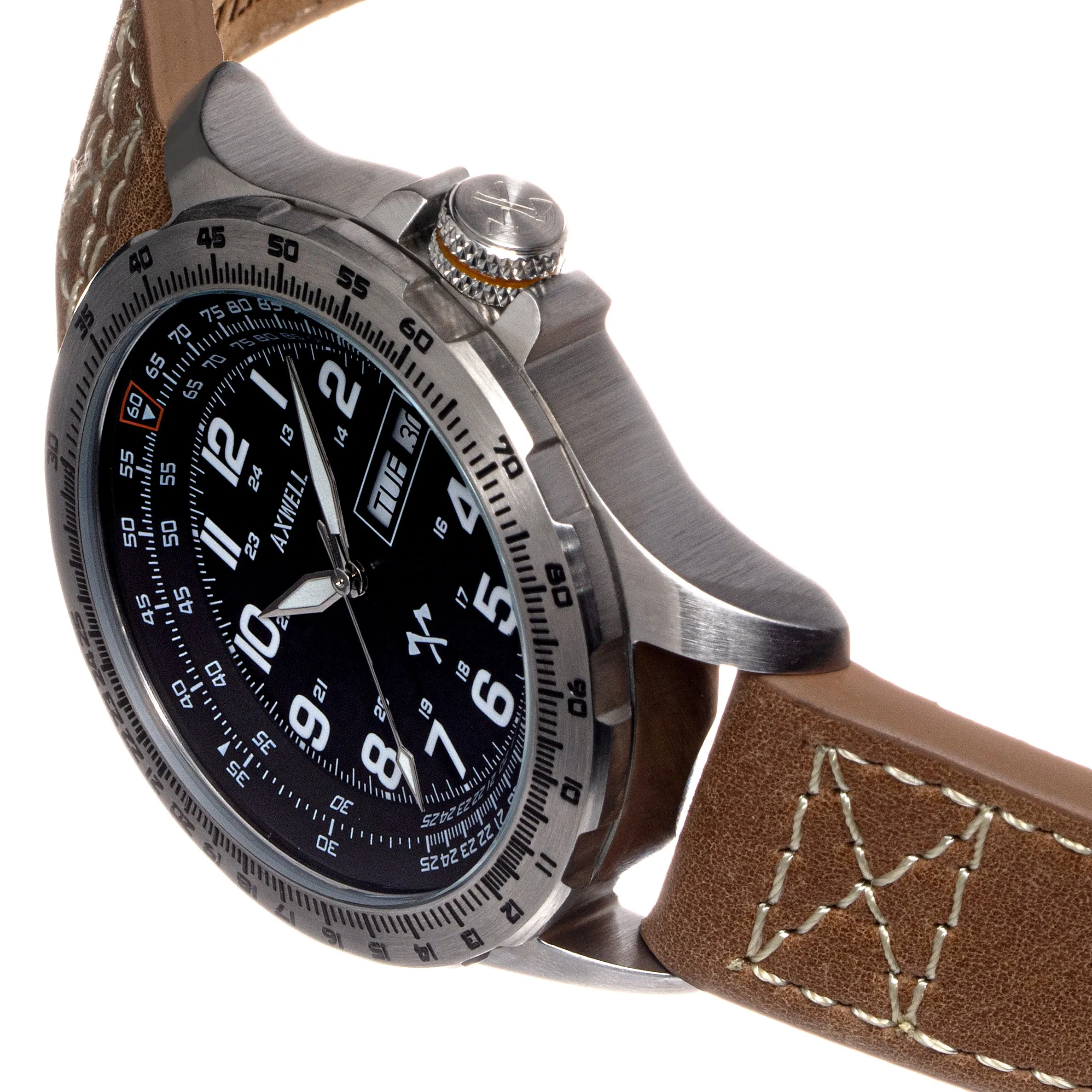 Axwell Blazer Leather Strap Watch