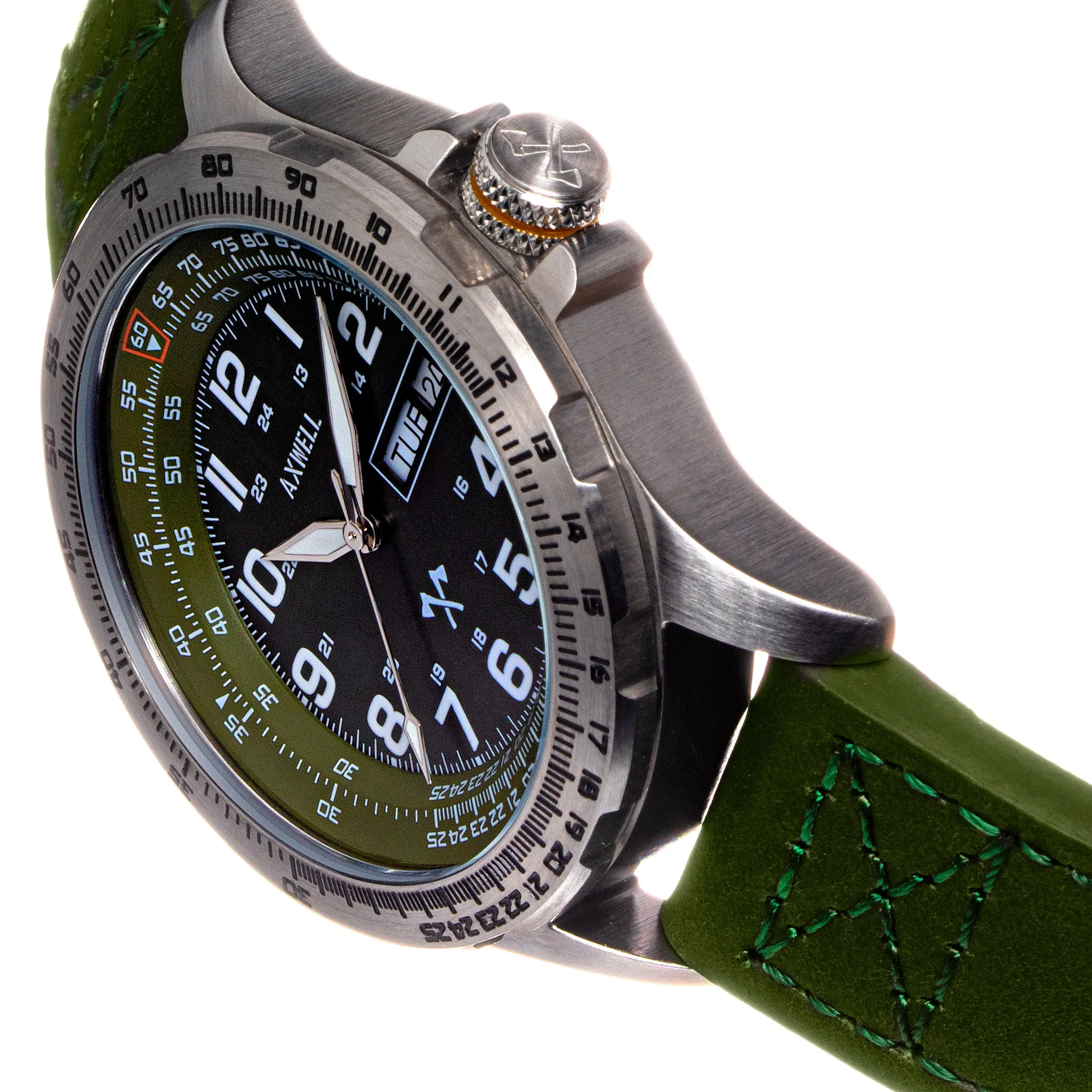 Axwell Blazer Leather Strap Watch