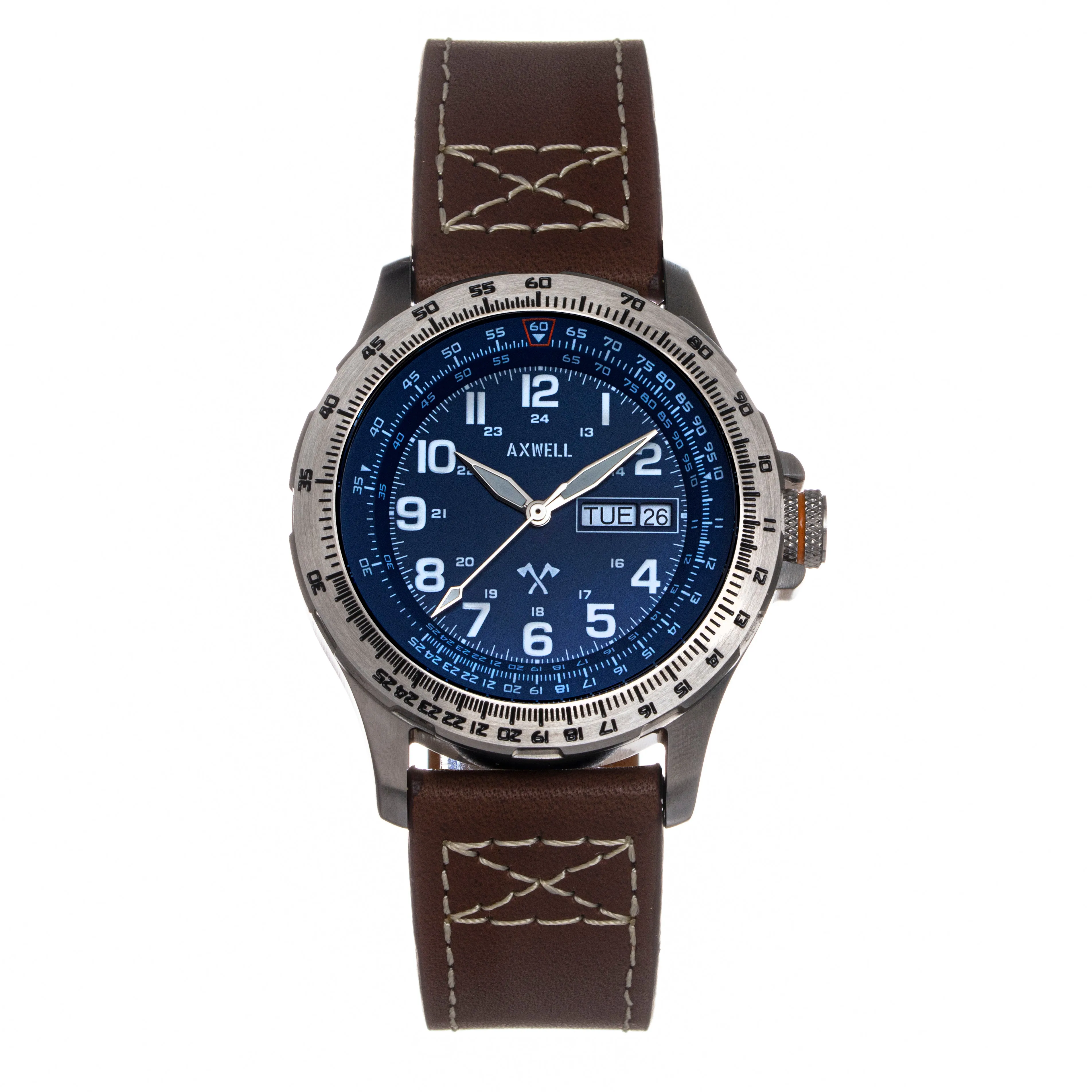 Axwell Blazer Leather Strap Watch