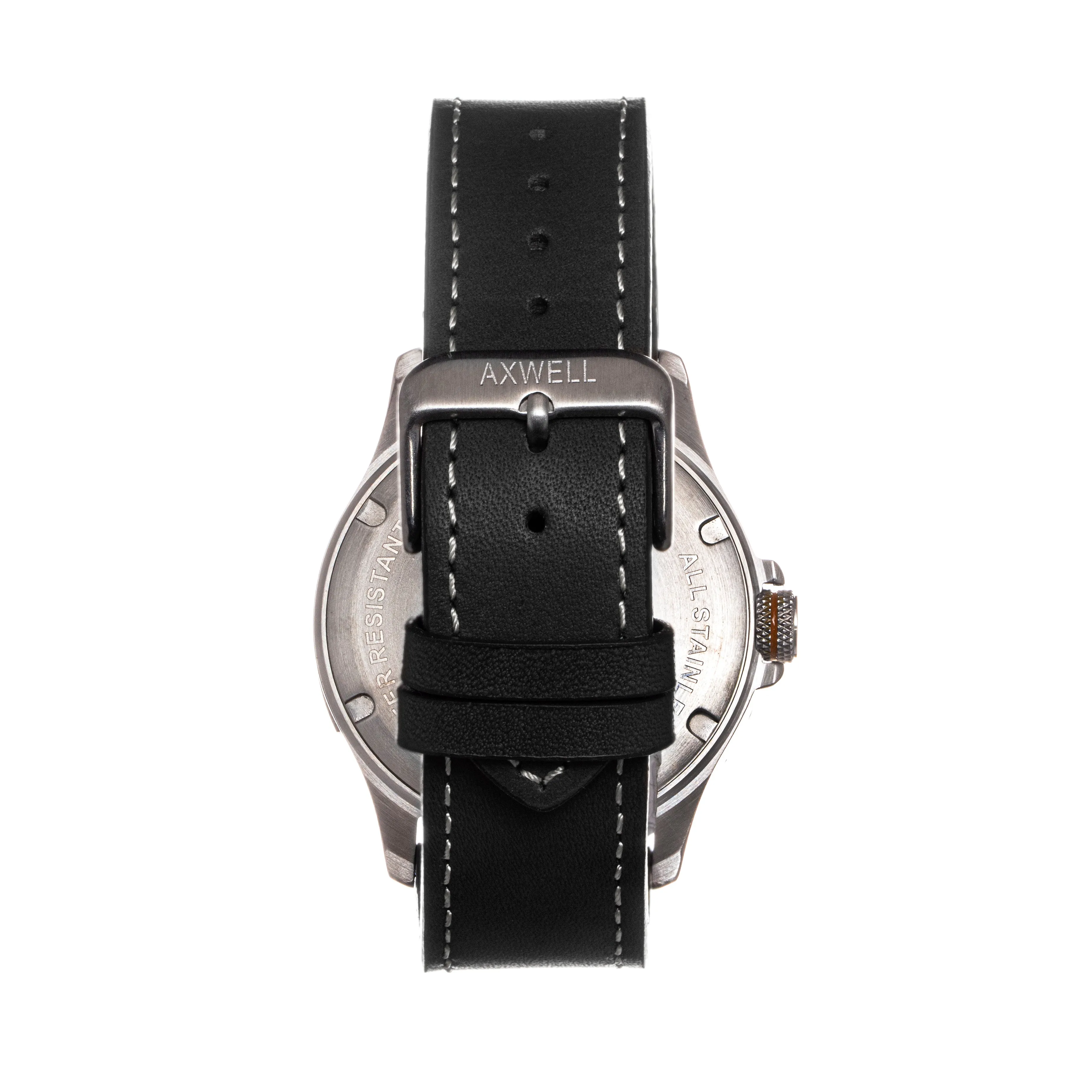 Axwell Blazer Leather Strap Watch