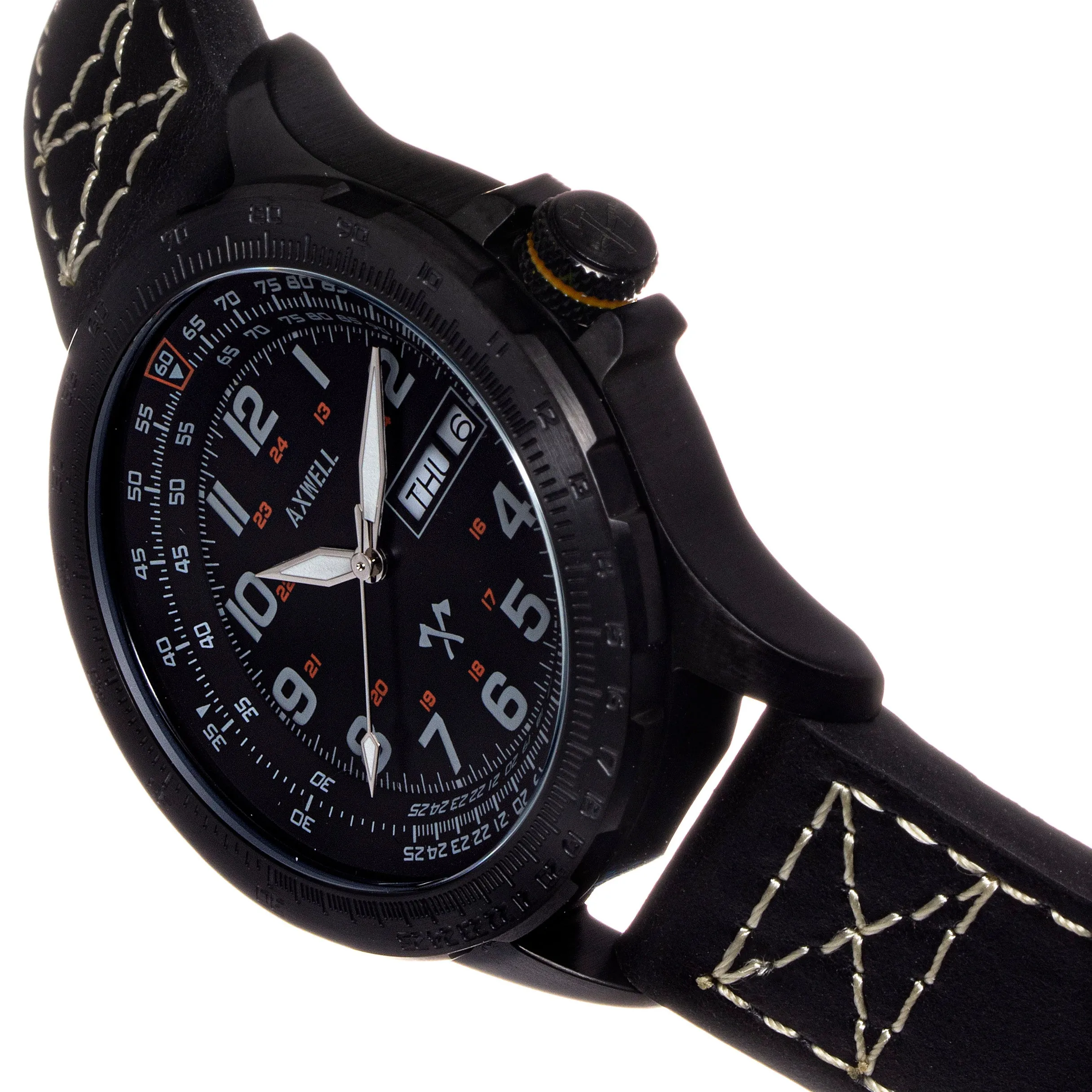 Axwell Blazer Leather Strap Watch