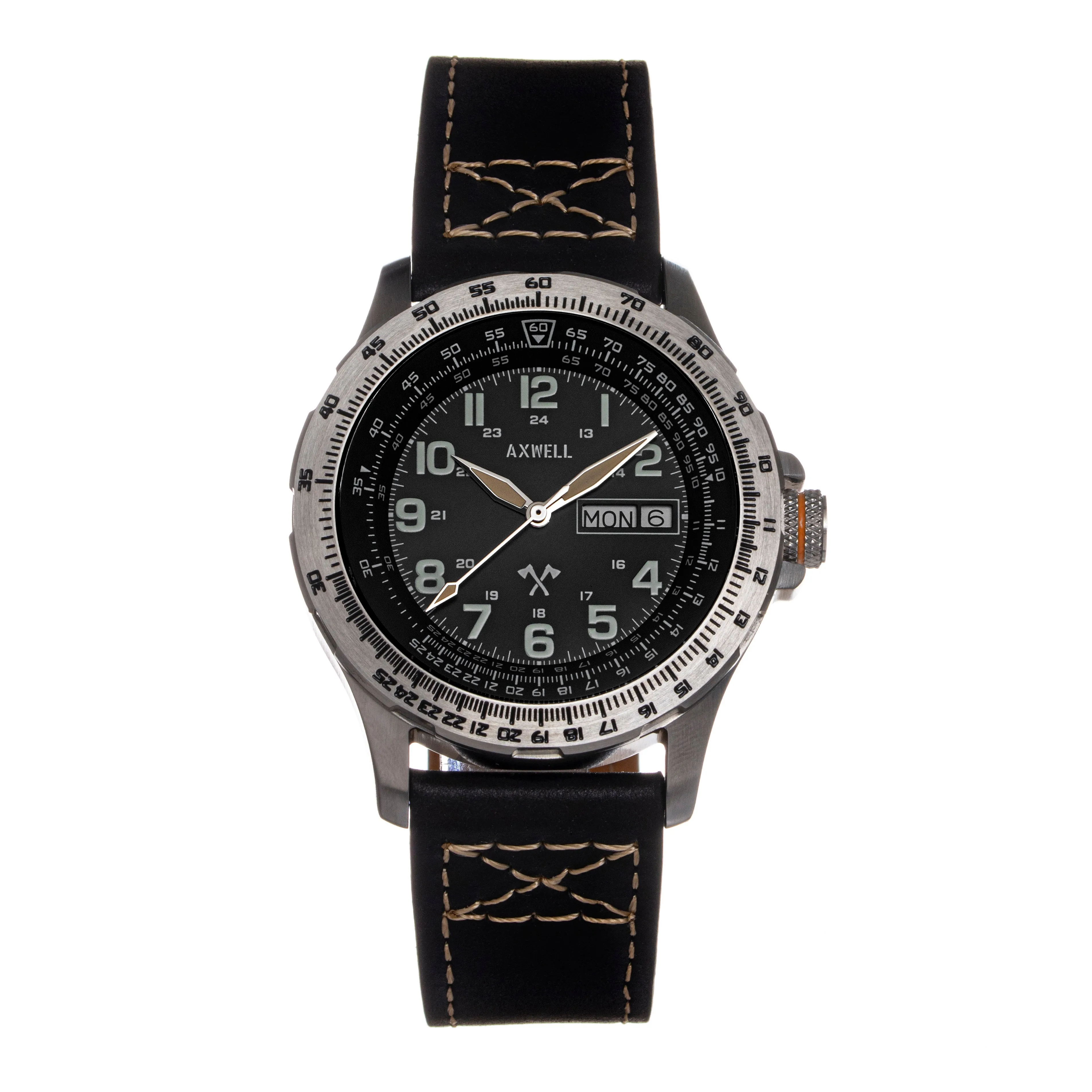 Axwell Blazer Leather Strap Watch