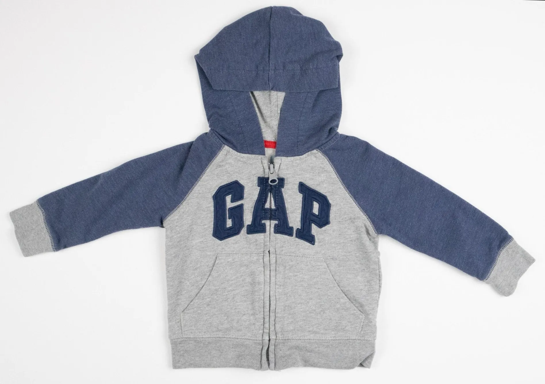 BABY BOY SIZE 12/18 MONTHS - Baby GAP, Classic Zippered, Raglan Hoodie EUC B30