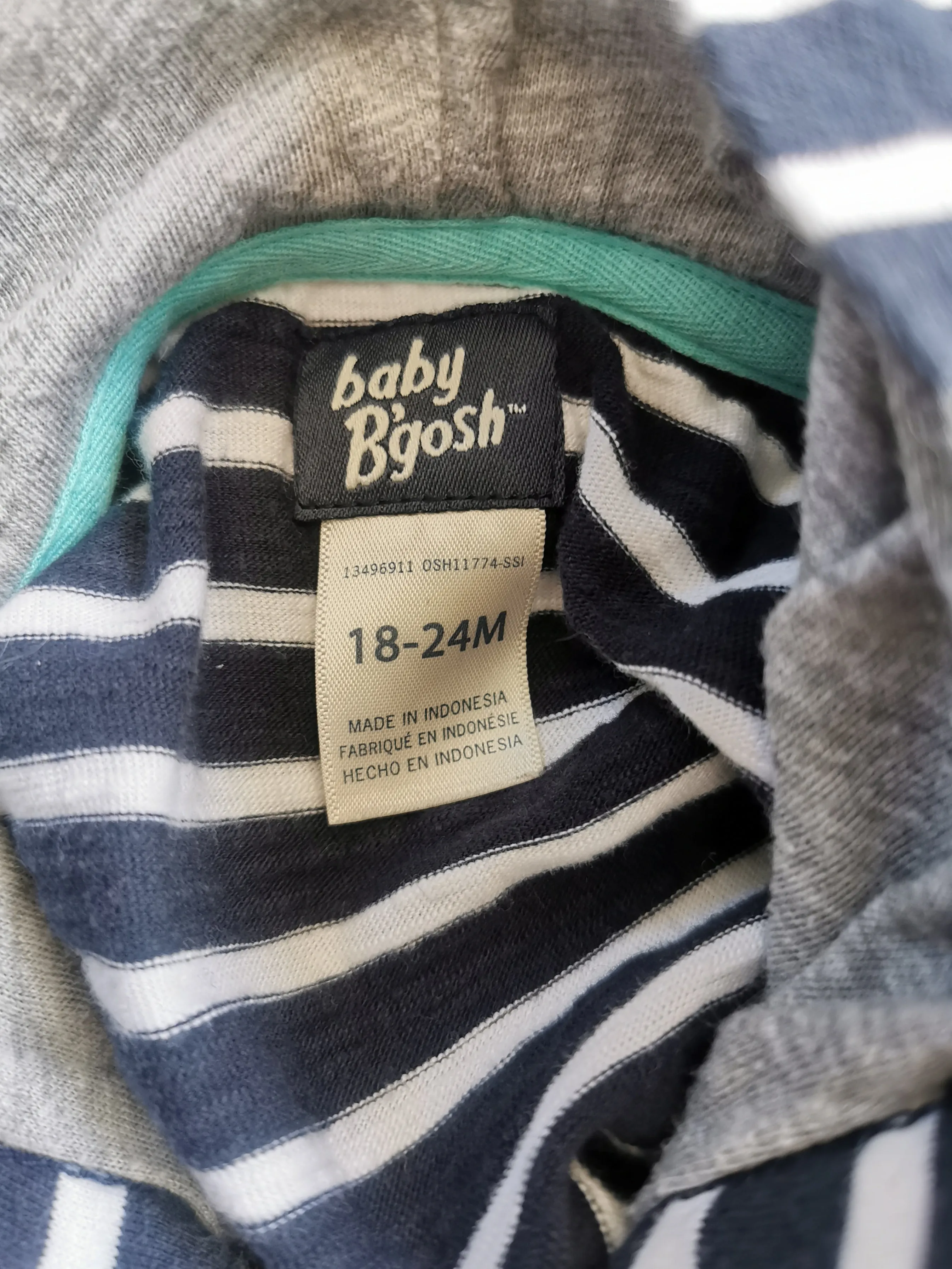 BABY BOY SIZE 18/24 MONTHS - Baby B'Gosh, Zippered Hoodie EUC B30