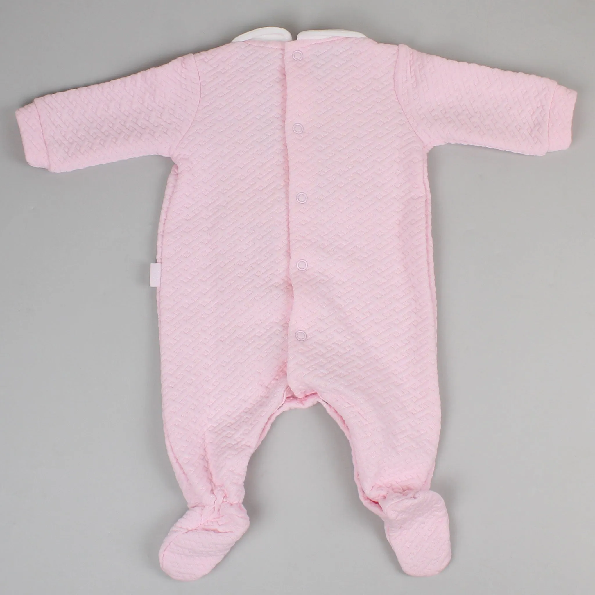 Baby Girls Quilted Sleepsuit - Pink - Tutto Piccolo