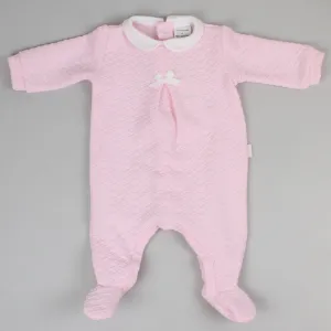 Baby Girls Quilted Sleepsuit - Pink - Tutto Piccolo