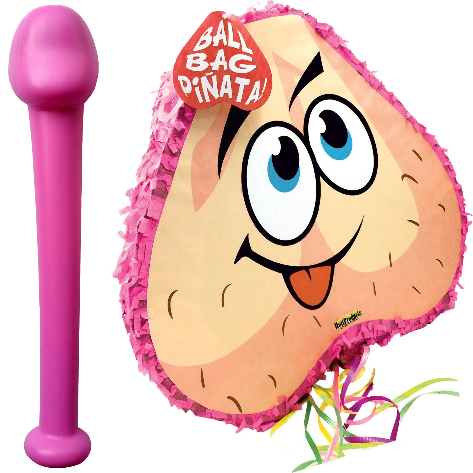 Bachelorette Pecker Bat &amp; Balls Pinata