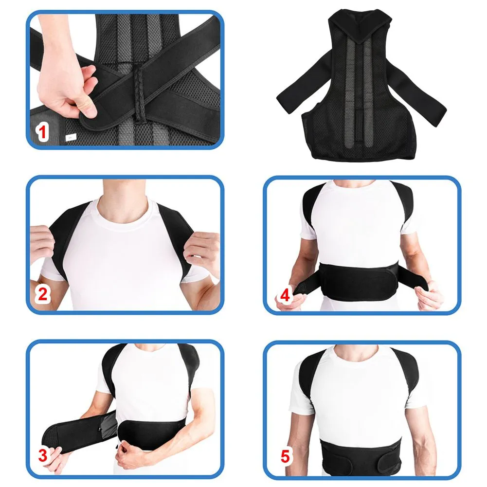 Back Posture Magnetic Shoulder Corrector Brace Belt Therapy Men Women