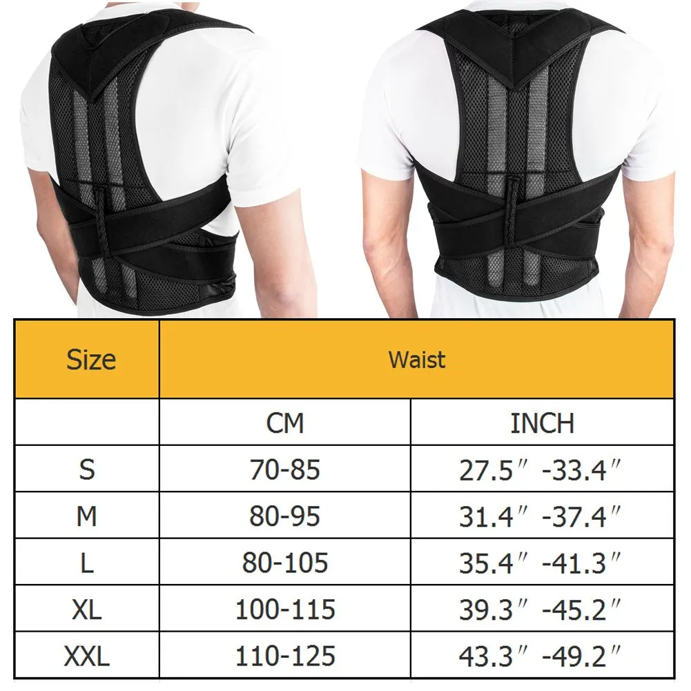 Back Posture Magnetic Shoulder Corrector Brace Belt Therapy Men Women