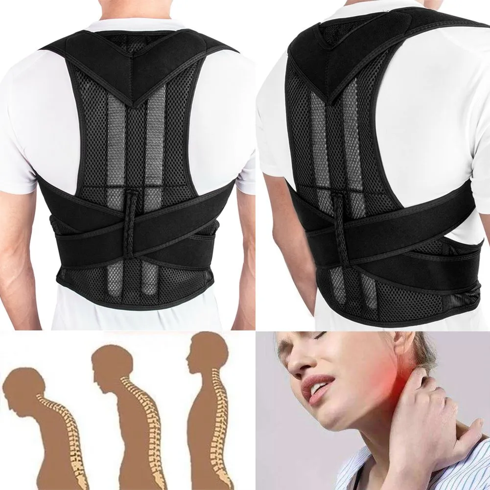Back Posture Magnetic Shoulder Corrector Brace Belt Therapy Men Women