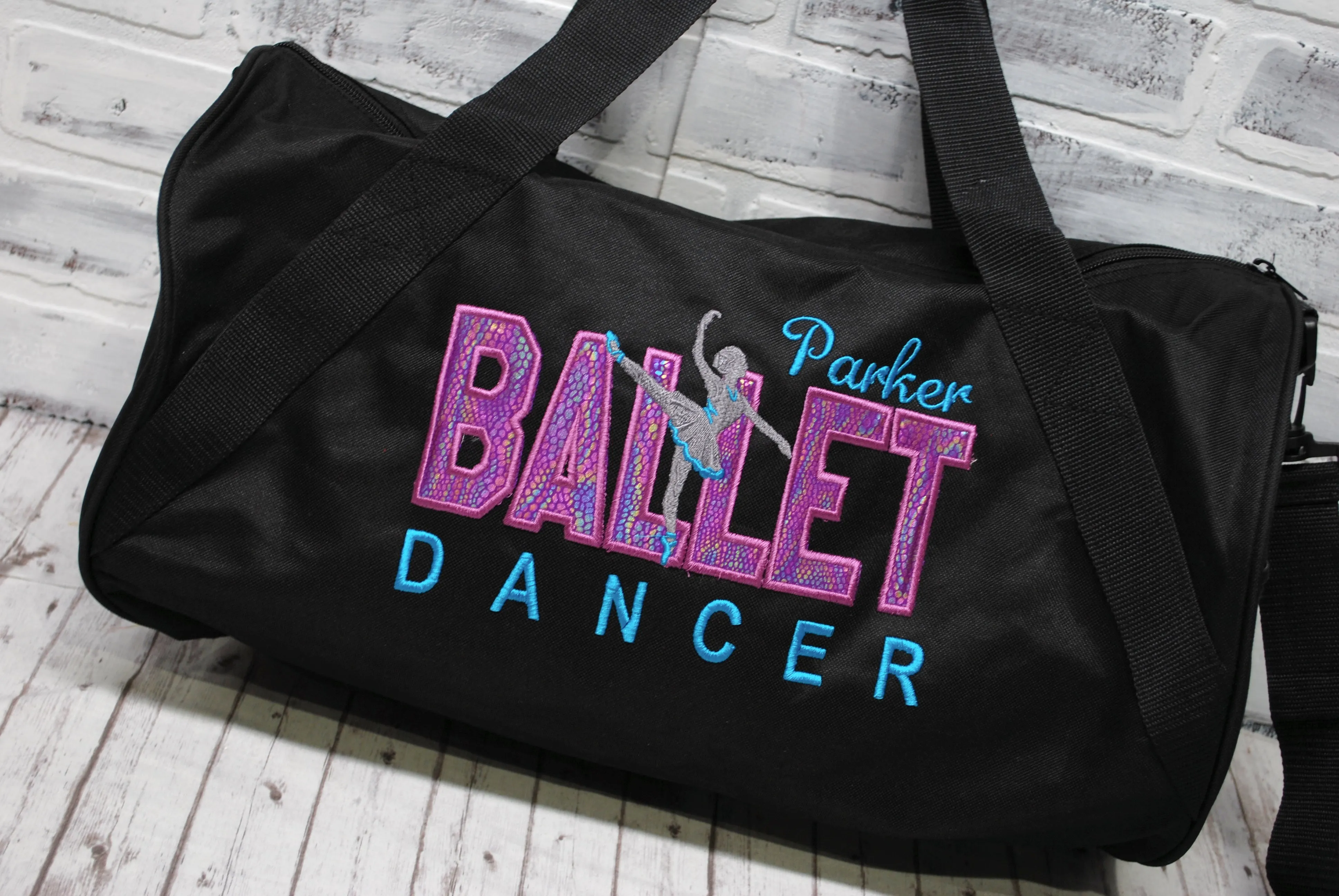 Ballet Fushia Purple Personalized Tote or Duffle Bag