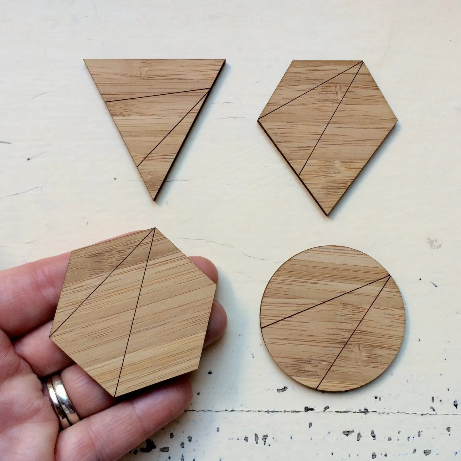 Bamboo Spot Cabochons - 10 Pairs