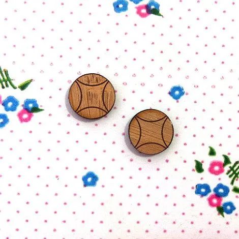 Bamboo Spot Cabochons - 10 Pairs