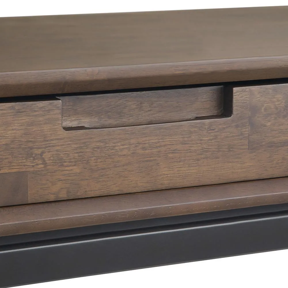 Banting Mid Century Wide Desk in Rubberwood
