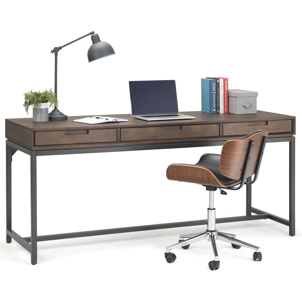 Banting Mid Century Wide Desk in Rubberwood