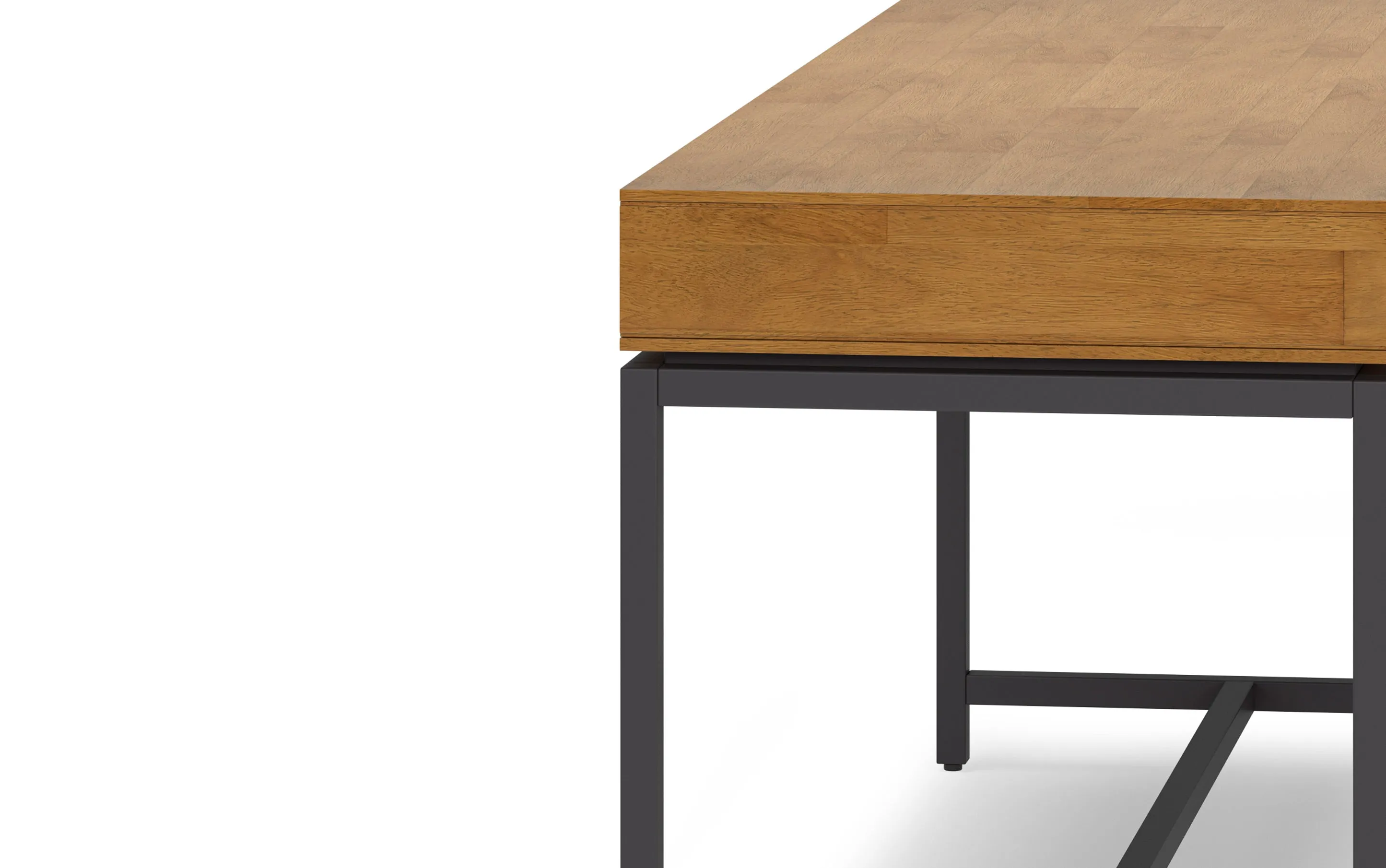 Banting Mid Century Wide Desk in Rubberwood