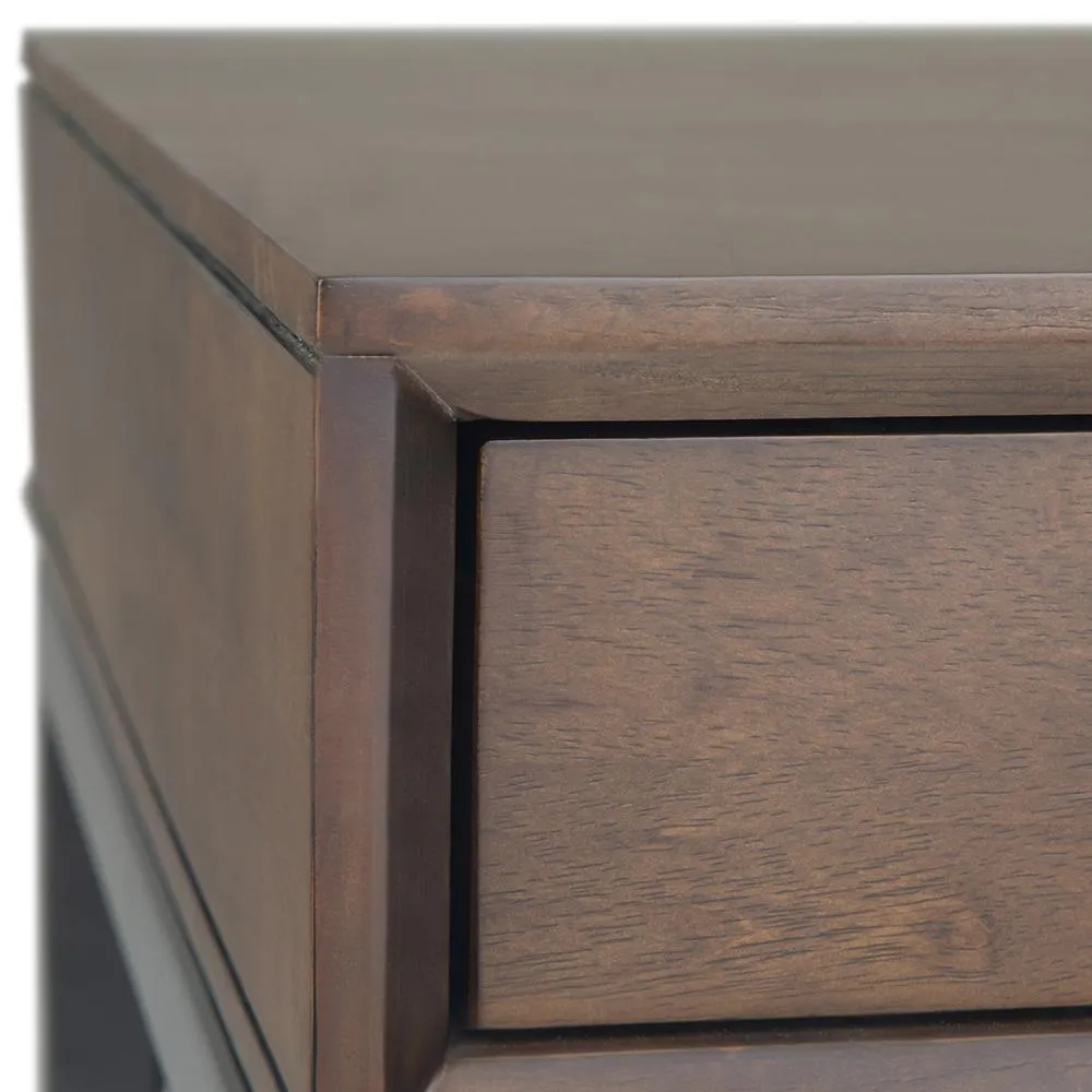 Banting Mid Century Wide Desk in Rubberwood
