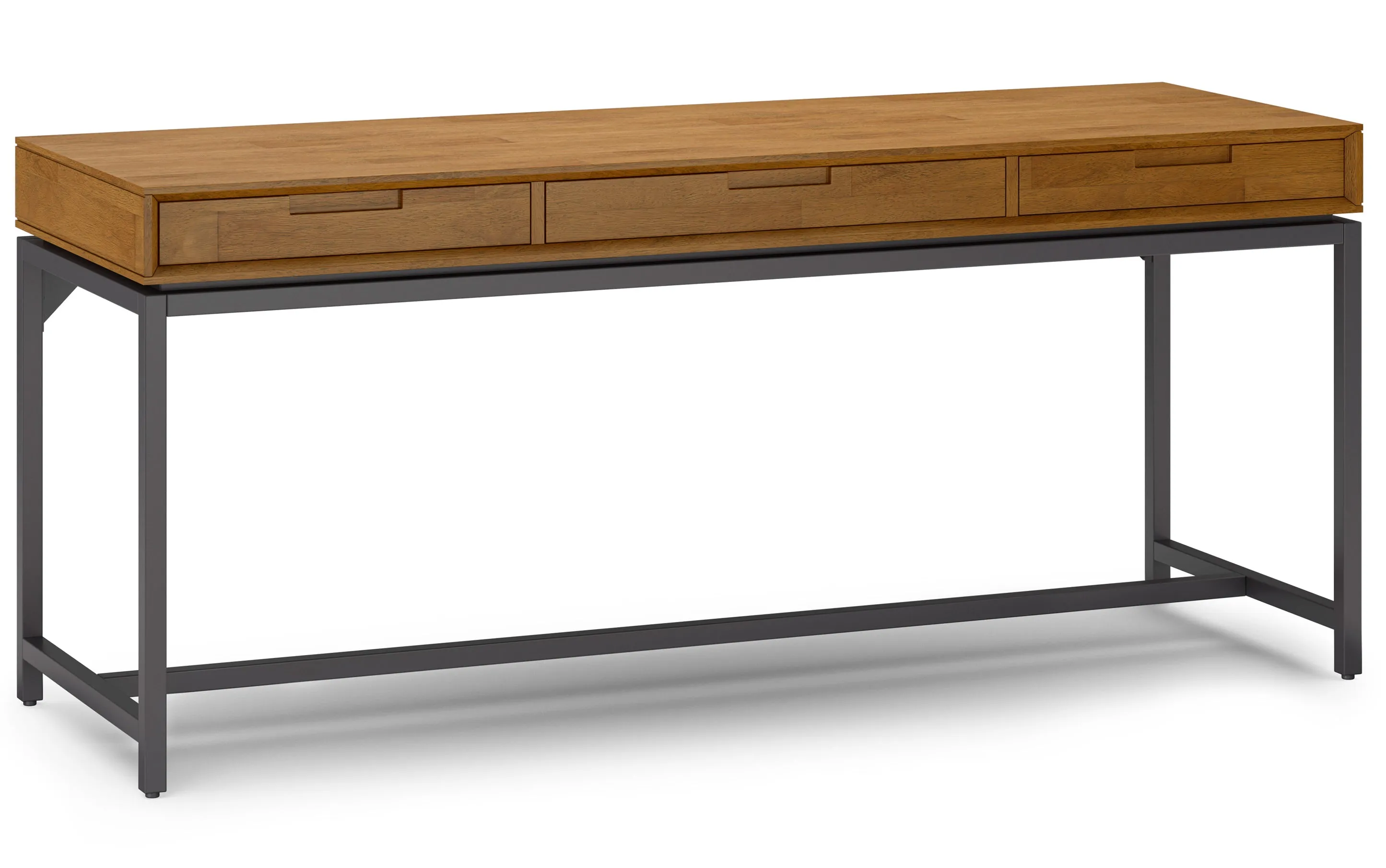 Banting Mid Century Wide Desk in Rubberwood