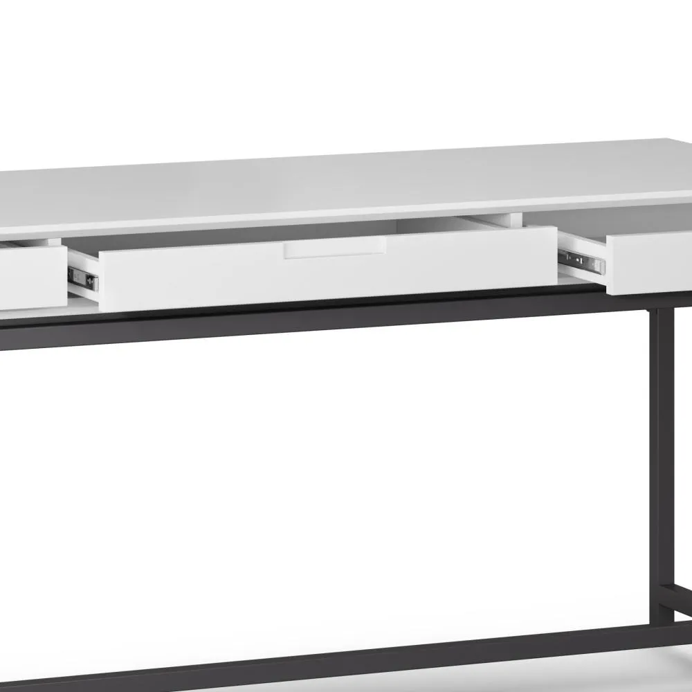Banting Mid Century Wide Desk in Rubberwood