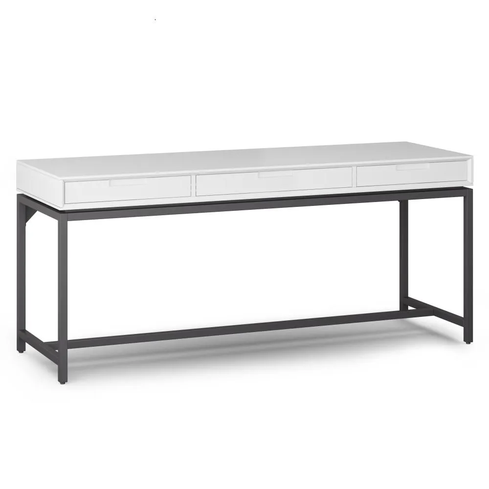 Banting Mid Century Wide Desk in Rubberwood