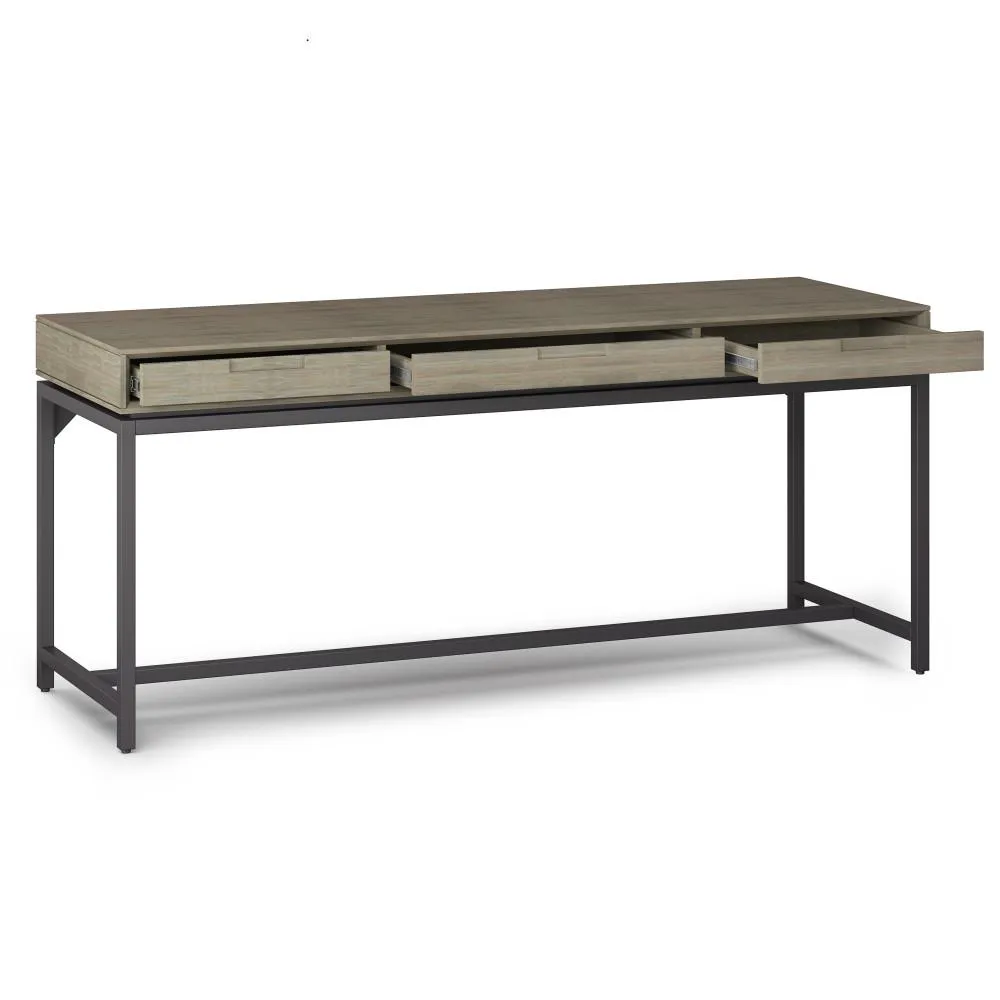 Banting Mid Century Wide Desk in Rubberwood
