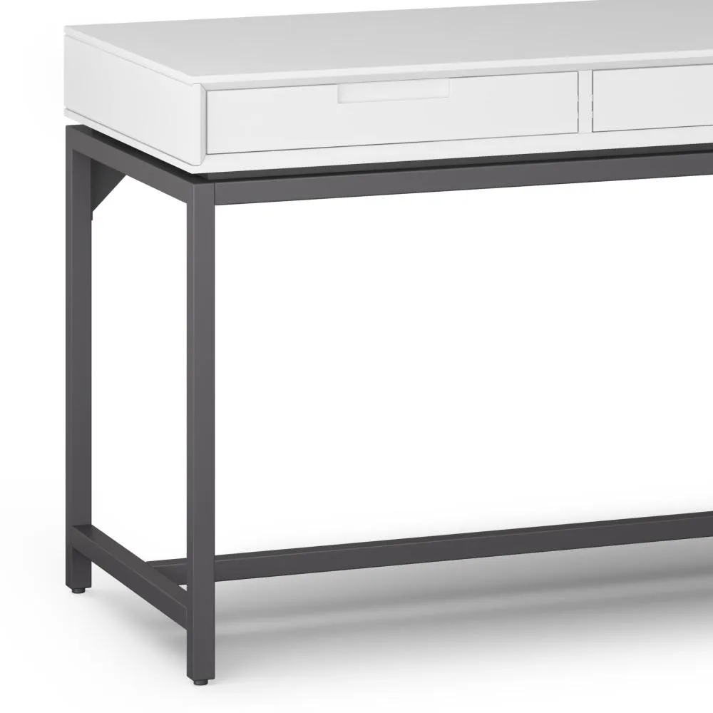 Banting Mid Century Wide Desk in Rubberwood