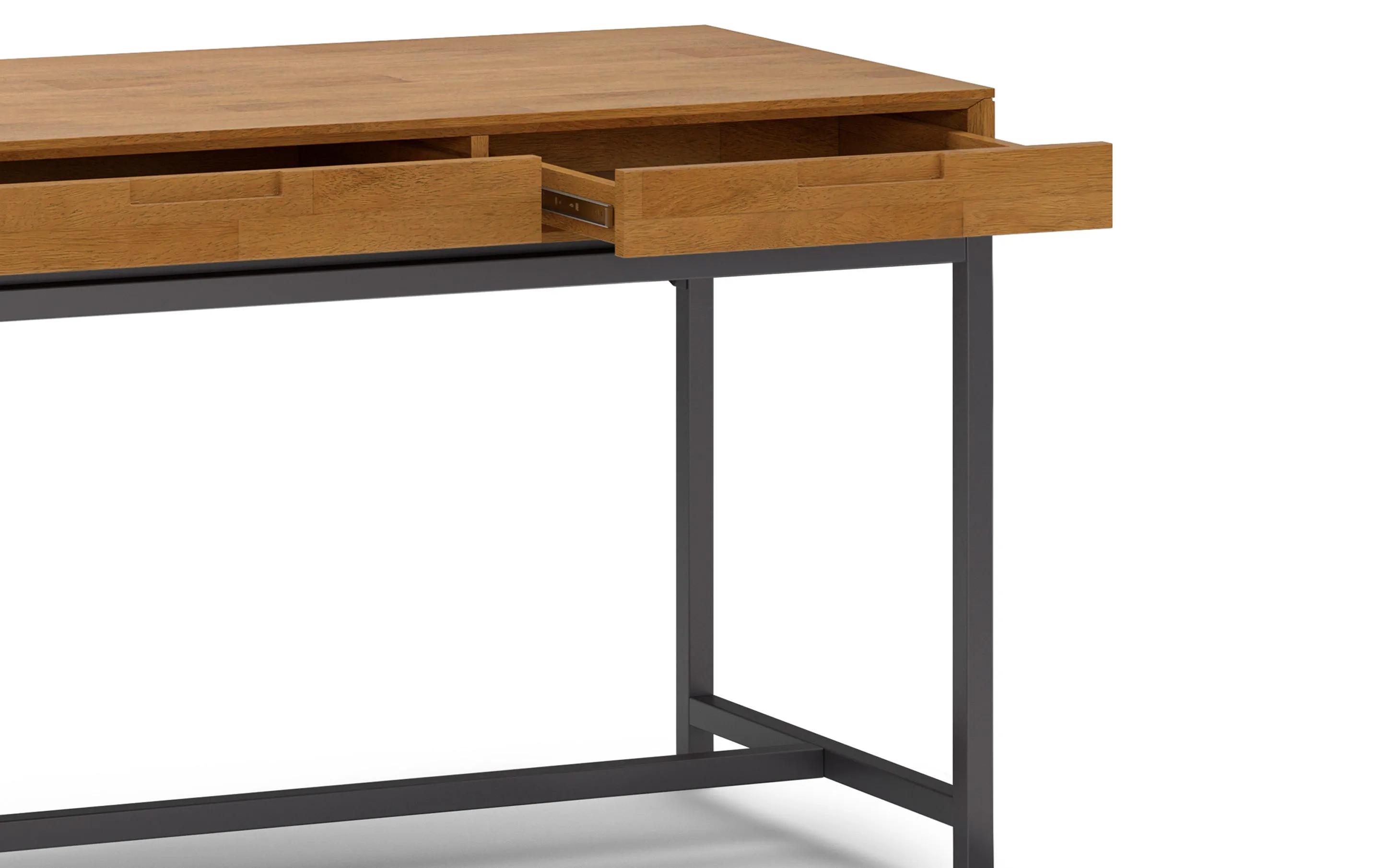 Banting Mid Century Wide Desk in Rubberwood