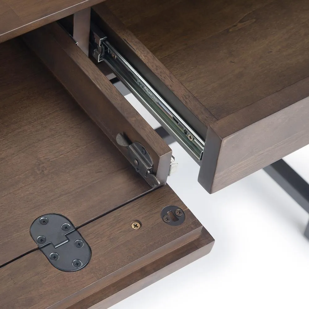 Banting Mid Century Wide Desk in Rubberwood