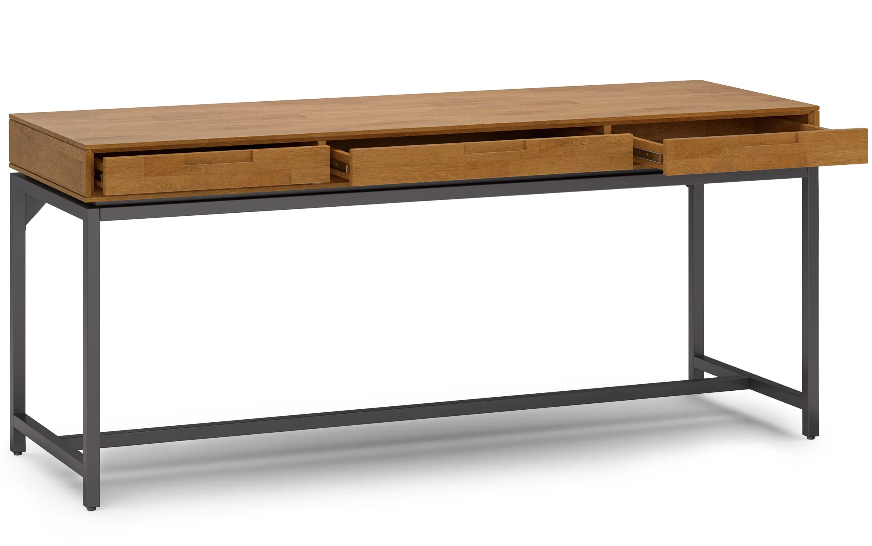 Banting Mid Century Wide Desk in Rubberwood