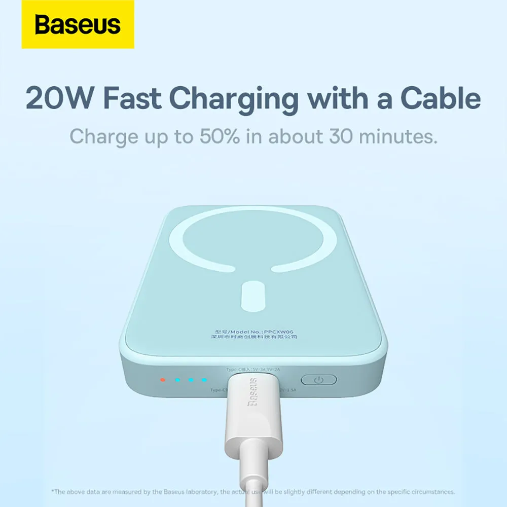 Baseus Magnetic Mini Air Wireless Fast Charging Power Bank 6000mAh 20W - Starry Blue