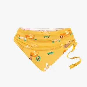 Bavoir jaune à motifs, naissance||Yellow bib with all over print, newborn