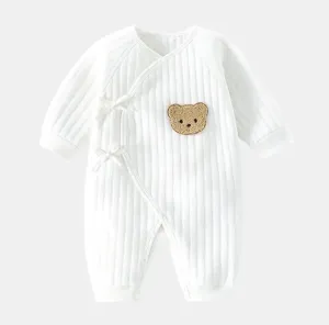 Bear emblem wrap baby romper