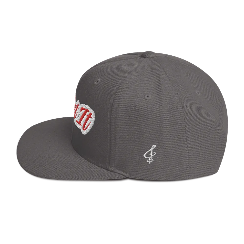 BIG Red Script Snapback Hat (Multiple Flavors)