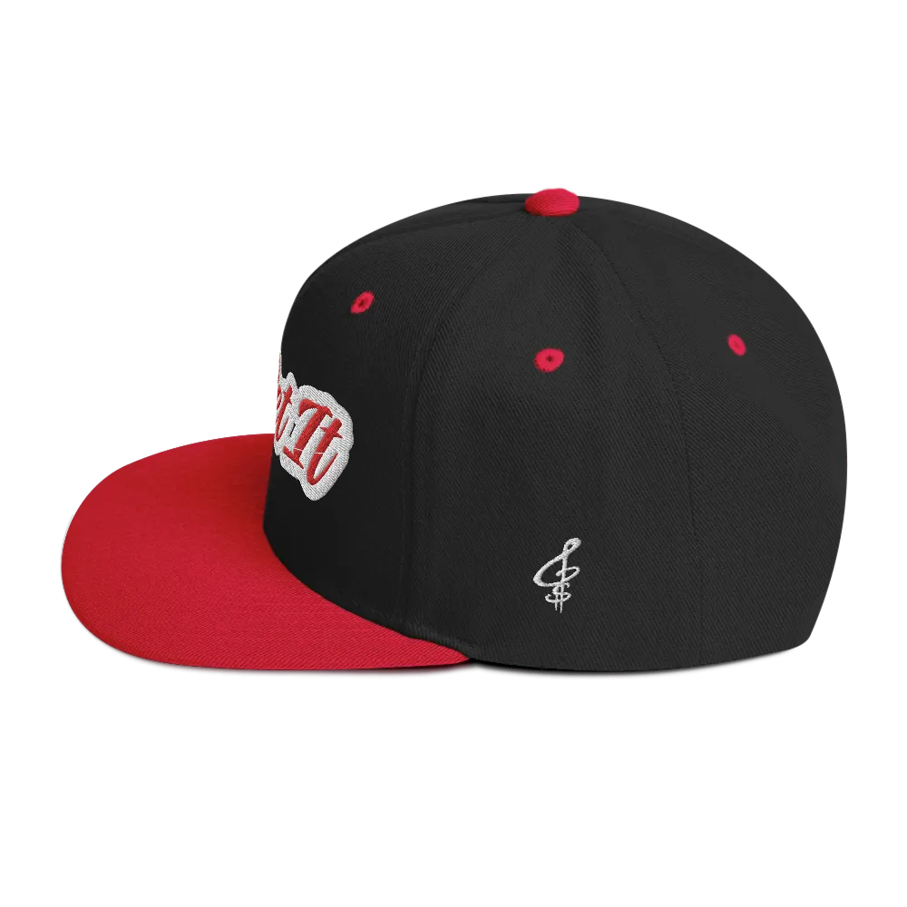 BIG Red Script Snapback Hat (Multiple Flavors)