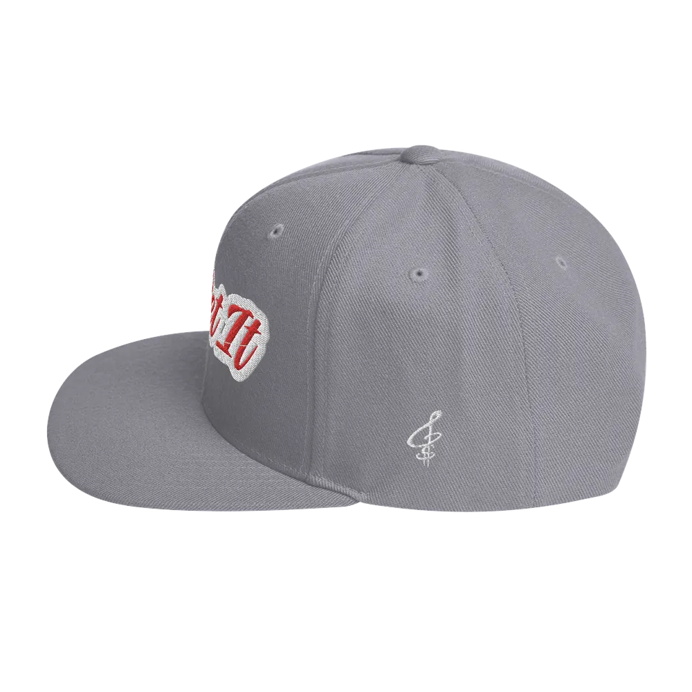 BIG Red Script Snapback Hat (Multiple Flavors)