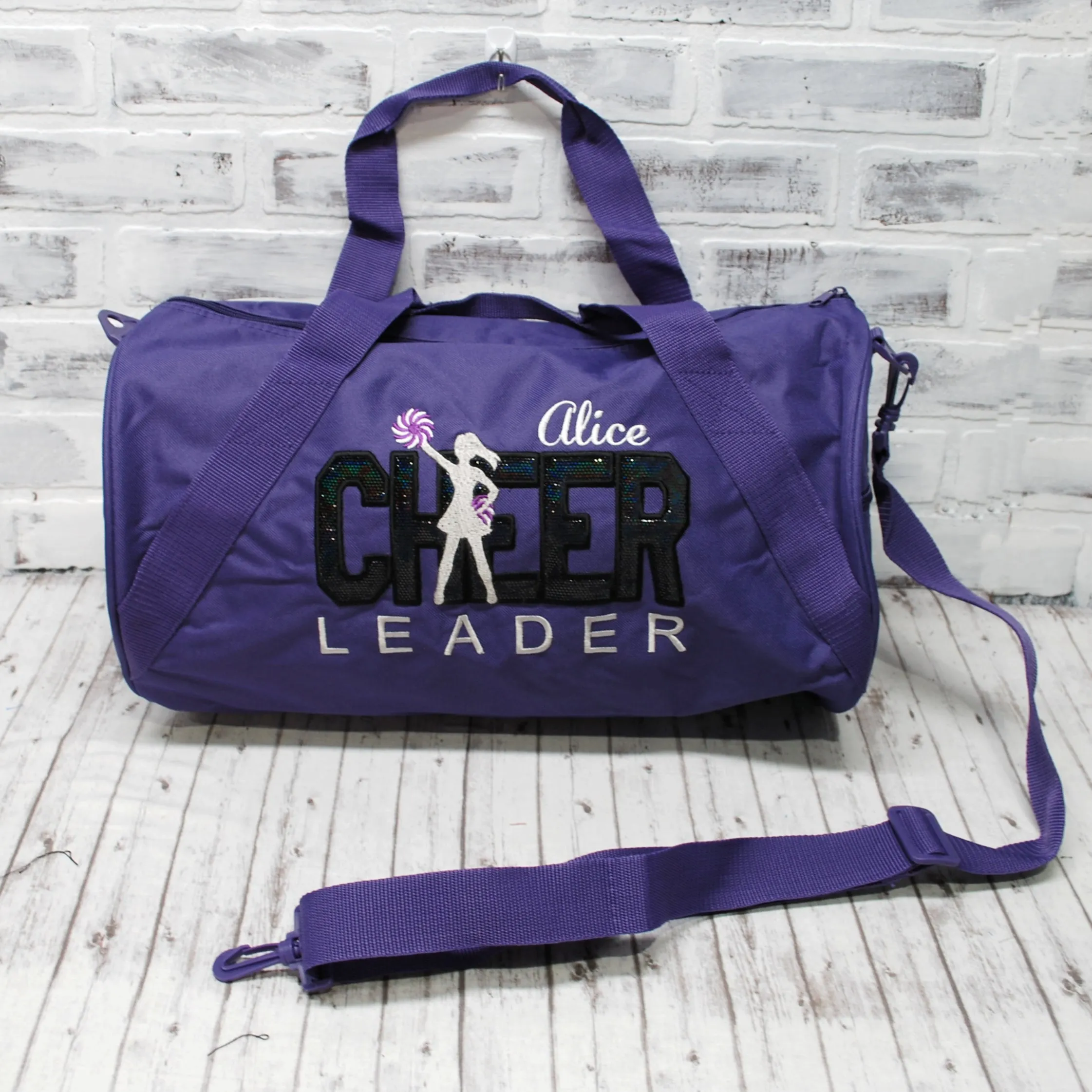 Black and Silver - Personalized Cheer Tote or Duffle Bag-Custom Color
