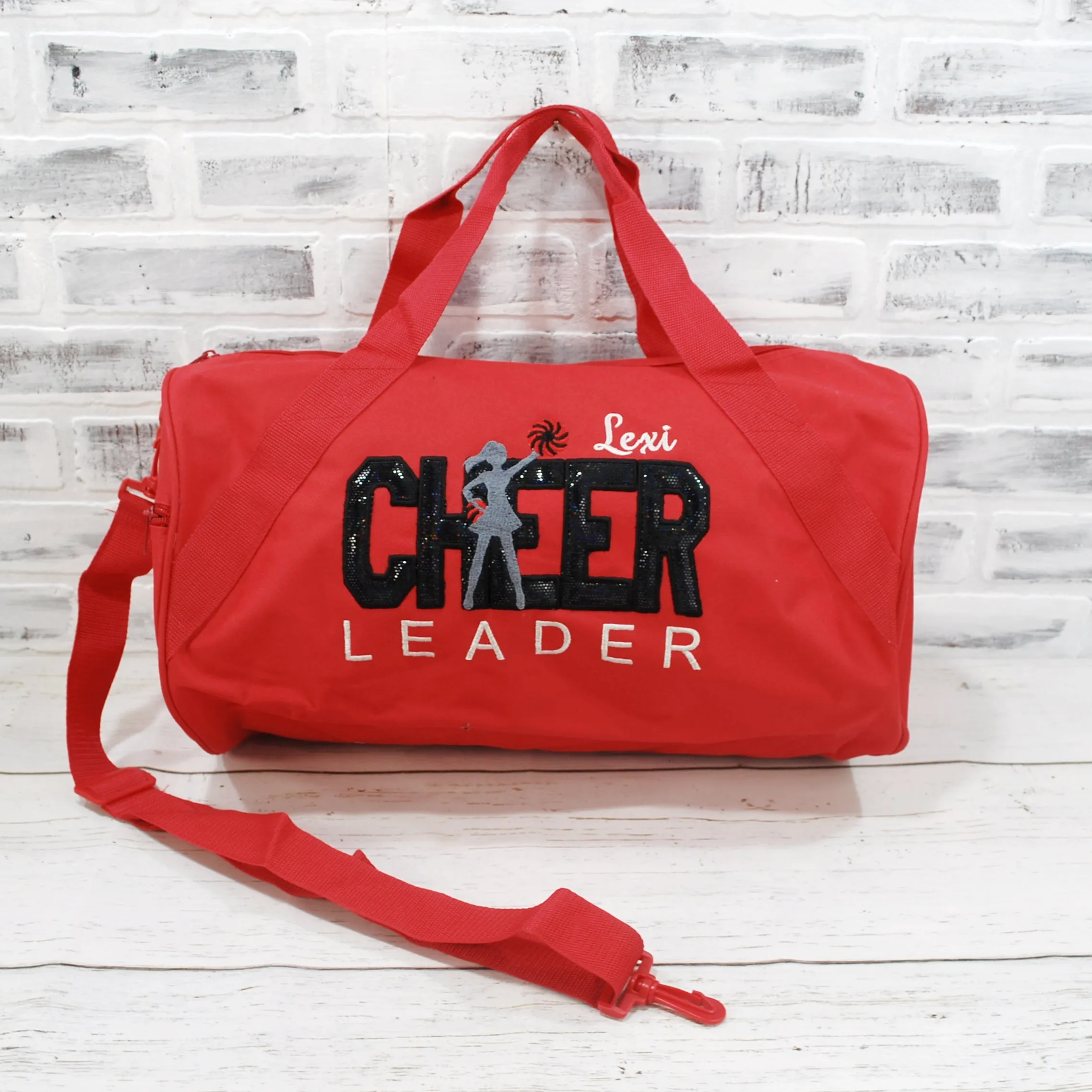 Black and Silver - Personalized Cheer Tote or Duffle Bag-Custom Color