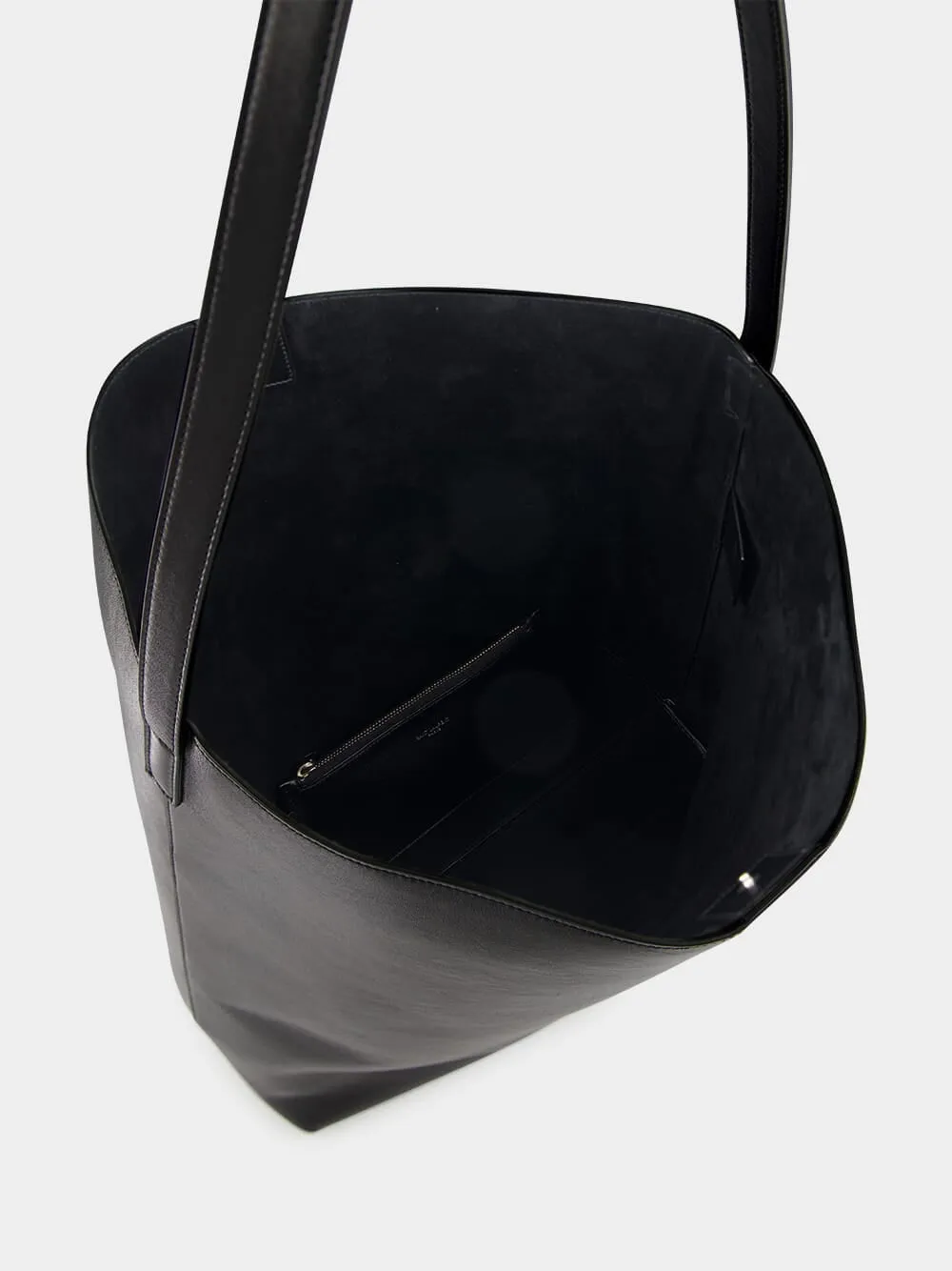 Black Bold Hobo Bag in Smooth Leather