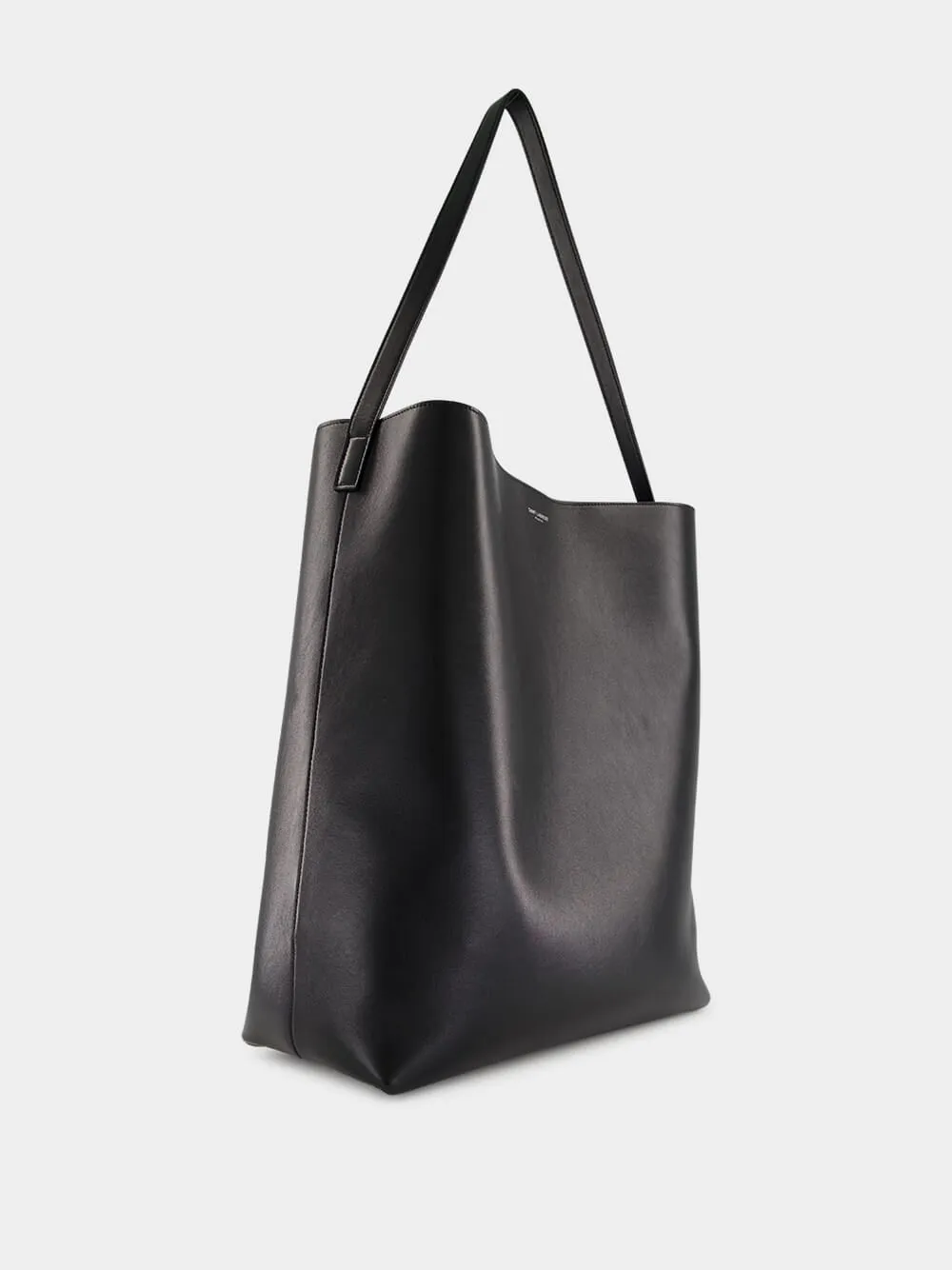 Black Bold Hobo Bag in Smooth Leather
