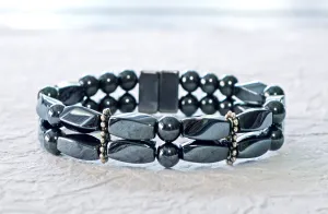 Black Hematite Double Strand Magnetic Health Bracelet
