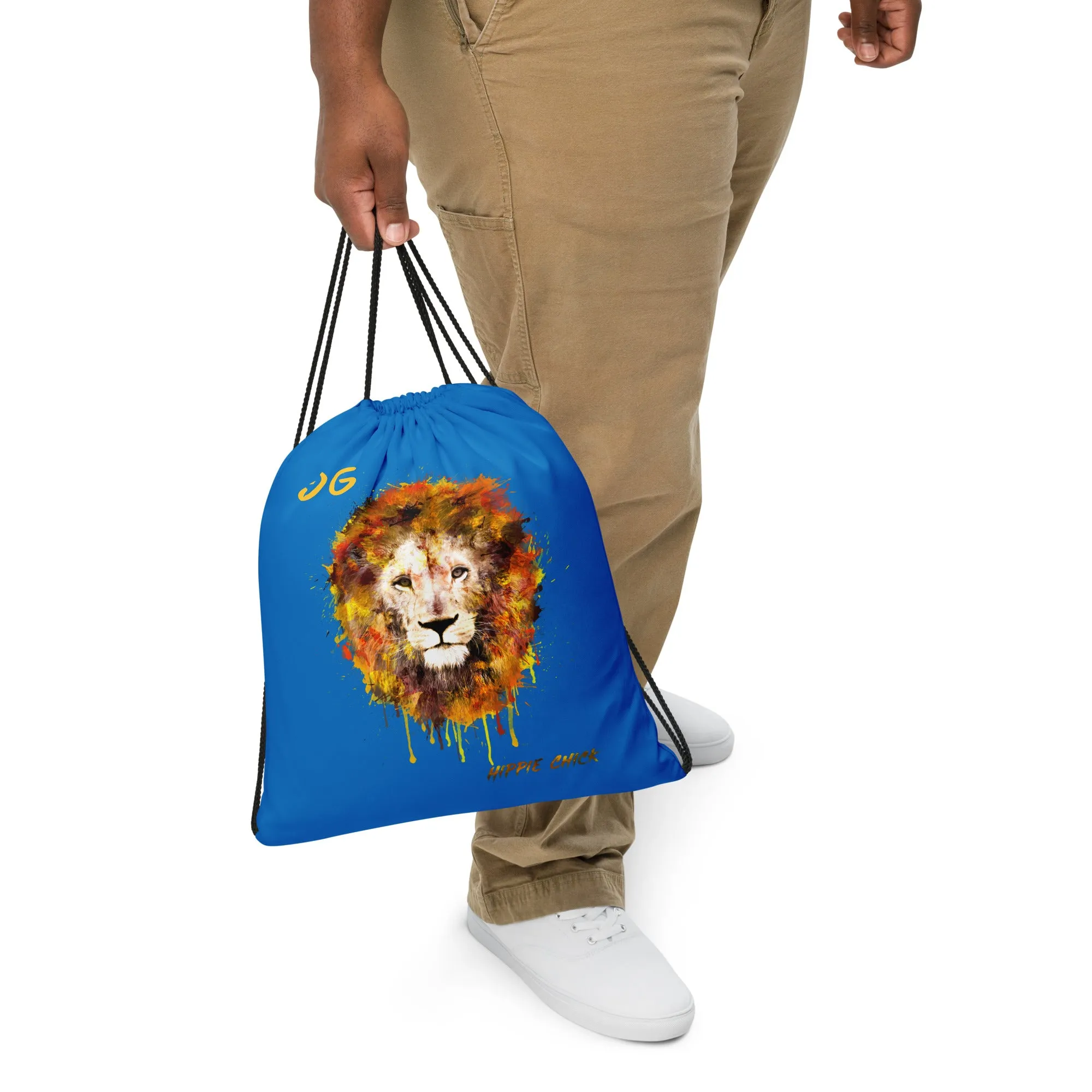 Blue Drawstring Bag